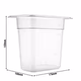 (6 pièces) Bac GN en polycarbonate 1/9 - transparent - Hauteur : 150 mm