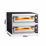 (2 adet) Elektrikli Pizza Fırını - Taş tabanlı - 35 cm x 6 Pizza Kapasiteli - 380V - Manuel - maks. 450°C