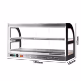 Värmemonter för grillad kyckling - 1098 mm - 1,8 kW - med 2 hyllor