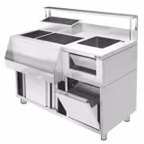 Cocktailstation - RVS - 1200x720mm - met 4 GN-bakken 1/6 & spoelbak rechts