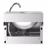 Commercial Hand Wash Basin - Stainless Steel - Knee-Operated - Right-Hand Tap - 400×400×330 mm - With Soap Dispenser