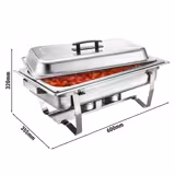 Folding‑Frame Chafing Dish GN 1/1 – 9 Litre – Twin Fuel Holders – Includes GN 1/1 100 mm