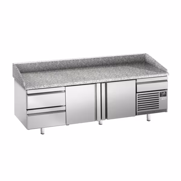 Pizzawerkbank PREMIUM PLUS - 3305x800mm - granieten werkblad - met 3 deuren & 3 laden