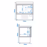 Koelwerkbank PREMIUM PLUS - 978x700mm - met 1 deur - met 2 lades - met opstand