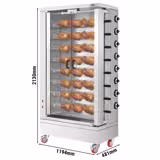 Gas Hähnchengrill - 51,73 kW - mit 8 Spießen für bis zu 48 Hähnchen