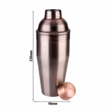 (6 pieces) Stainless Steel 3-Piece Cocktail Shaker 700 ml – Copper - Antique finish