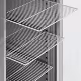 Frigorífico expositor de acero inoxidable ECO - 1800L - con 3 puertas de cristal - ventilado; R290; cerradura con llave; ruedas; AISI 430