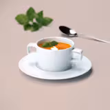 (6 kpl) WHITE DELIGHT - kaksikorvainen keittokuppi - Ø 100 mm - 300 ml - valkoinen