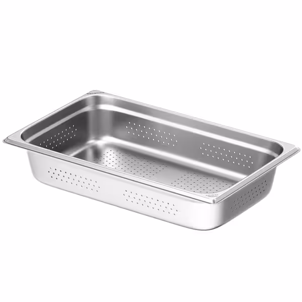 Edelstahl-Behälter GN 1/1 - gelocht - Höhe: 100mm