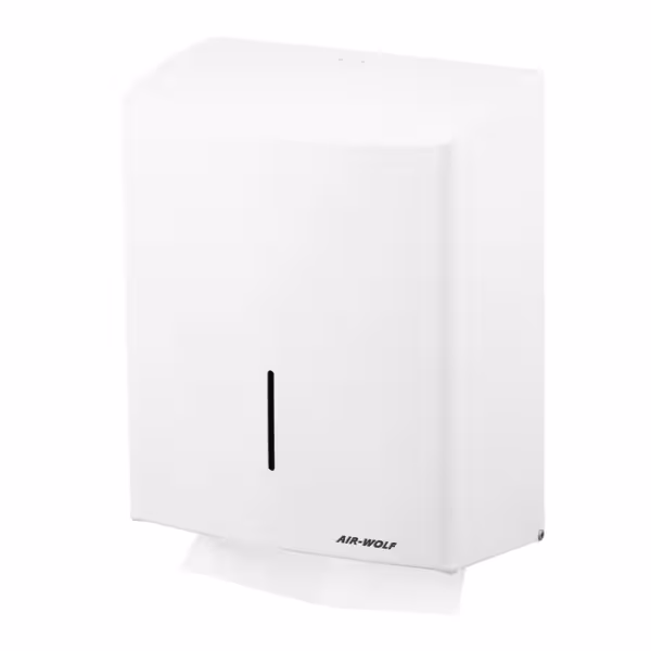 AIR-WOLF | Papieren handdoekdispenser - voor 600 handdoeken - RVS - Wit