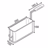Pasta Basket Set 600 Series - 2x 100x477.3x242.5mm - Stainless Steel - with rounded edges - for ENB363P