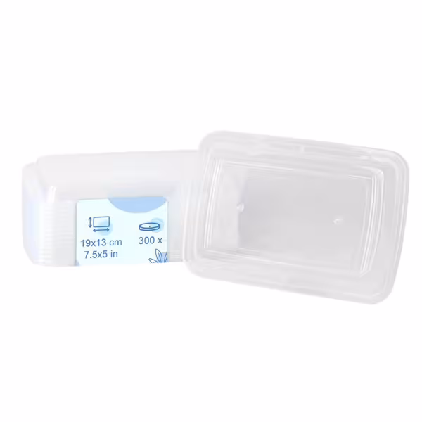 (300 unid.) Tampas reutilizáveis - polipropileno - rectangulares - transparentes - para MS700REGBS & MS450REGBS