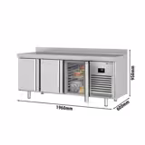Koelwerkbank PREMIUM PLUS - 1960x600mm - 385 liter - met 3 deuren - met opstand
