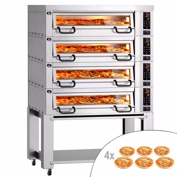 Elektro Pizzaofen Power - 6+6+6+6x 34cm - Digital - inkl. Haube & Untergestell
