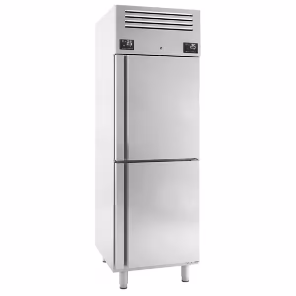 Koel-/vriescombinatie RVS - GN 1/1 - GN 2/1 - EN 600x400 - 687mm - 520liter - tot -22°C tot +8°C - met 2 deuren - geforceerde koeling, LED‑verlichting & automatische ontdooiing