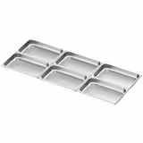 (6 stuks) Roestvrijstalen bakjes GN 1/1 - geperforeerd - hoogte: 65mm