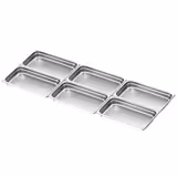 (6 Stück) Edelstahl-Behälter GN 1/1 - gelocht - Höhe: 65mm