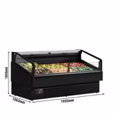 Isola refrigerata promozionale - Frontale in vetro - Nero - 1955x1063mm - 255 Litri