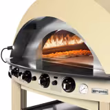 Cuptor pentru pizza pe gaz - 9x 25 cm - Manual - Galben crem