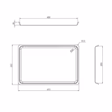 Vassoio per esposizione - Acciaio inox AISI 304 - con bordo - 413x262mm - Altezza: 20mm