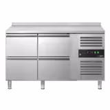 Commercial Counter Fridge ECO - 1360x700mm - with 4 drawers - with upstand - capacity 205 litres