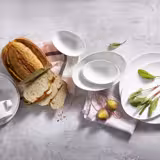 (6 szt.) WHITE DELIGHT - Talerz płytki - Porcelana - Ø 160mm - Biały