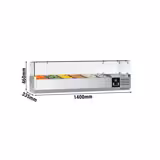 Vetrina refrigerata da banco PREMIUM - 1400x335mm - 6x GN 1/4
