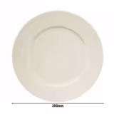 (12 pcs) PERA | Plate - flat - Porcelain - Ø300mm - Cream