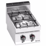 Ipari gáztűzhely - 700-as - asztali - 2 égős - összteljesítmény: 9,5 kW - 400x714x460 mm