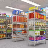 Steel Wire Shelving Unit - 900x450mm - 5 shelves - Chrome