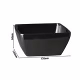 (6 Stück) Schale - PURE - Melamin - 0,4 Liter - eckig - Schwarz