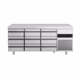 Tavolo refrigerato PREMIUM - 1865x700mm - Ventilata - 474 L - con 9 cassetti