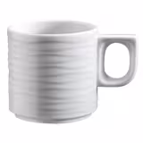 (6 kpl) SEA WAVE - Kahvikuppi - 230 ml - Valkoinen