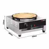 Crepiera professionale - Elettrica - Termostato manuale - Singola - Ø 400mm incl. imbuto dosatore per pastella