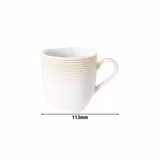 (6 pieces) SELTMANN WEIDEN | Blues Tulip Porcelain Coffee Mug with Handle – 280 ml - Sand Beige