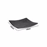 (6 stuks) Dienblad - DARK WAVE - Melamine - 14x14cm - hoogte: 20mm - Zwart - stapelbaar - geschikt voor vaatwasser