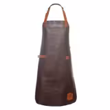 KARLOWSKY | Tablier à bavette en cuir - Moka