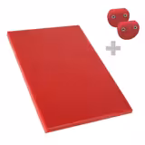 Snijplank - 300x500mm - Dikte: 20mm - HACCP-conform - Polyethyleen - Rood - Antislipvoetjes