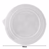 (264 szt.) Pokrywka wielorazowa - Ø 185mm - 190x190mm - płaska - PP, do zmywarki, sztaplowane, wielorazowe, recyklingowalne, Made in Europe - Przezroczysty - kompatybilne z miseczkami/miskami o Ø185mm