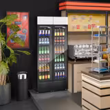 (2 pièces) Vitrine réfrigérée à boissons - 290 litres - design sans cadre - avec 2 portes vitrées et écran publicitaire