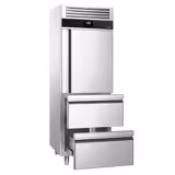Upright Display Freezer PREMIUM - GN 2/1 - 700L - with 1 glass door & 2 drawers