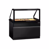 Warm buffet TORONTO - 1500mm - zwart front - voor 4x GN 1/1 - zwart granieten werkblad