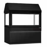 Houtskoolgrill TORONTO - 1910mm - zwart front - zwart granieten werkblad - glazen hitteschild - 4 grillroosters