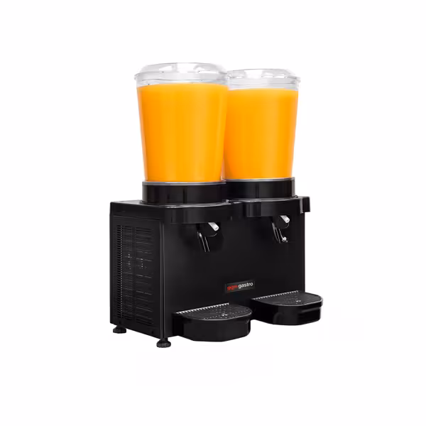 Dispensador de bebidas frias - 2 cubas em policarbonato com agitador - 2x 10L - 500W - para ayran cremoso - Preto