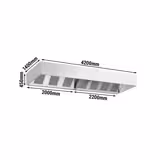 Commercial Wall-Mounted Extractor Hood – 4200mm – with Baffle Filters & Lighting