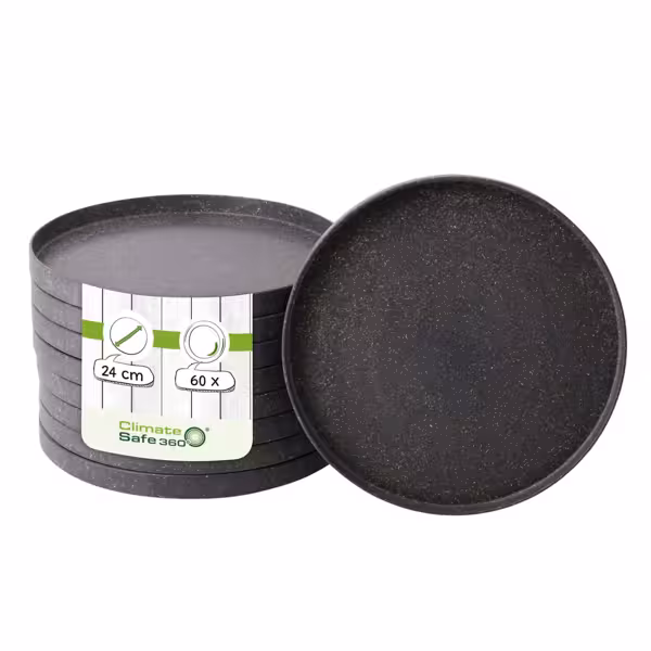(60 db) - Lapostányér - kerek - bio-compound - Ø 24 cm - szürke