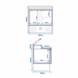 Zubereitungstisch Mini PREMIUM - 900mm - 1 Tür & 2 Schubladen - für 5x GN 1/6
