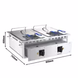 Commercial Countertop Electric Twin Tank Fryer - 13+13 litres - 24kW - Manual - with drain tap