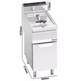Gasfriteuse - 15 liter - 12,7 kW - mechanische bediening - met aftapkraan