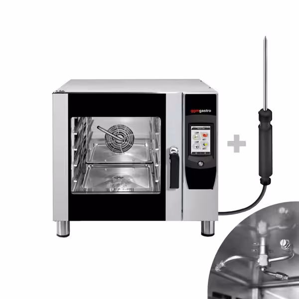 Eléctrico- Horno mixto - Táctil - 7" táctil - 5x GN 1/1 - incl. sistema de lavado & sonda de temperatura